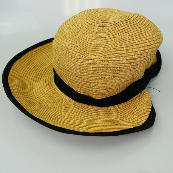 DPC Women Natural‎ Brown Garden Hat OS Adjustable Beach Braided Straw Wide Brim - Picture 1 of 11